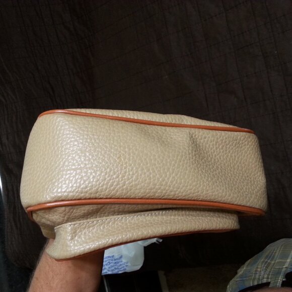 Vintage Dooney & Bourke Leather  Handbag Purse Messenger  Light Brown & Brown - Picture 8 of 16